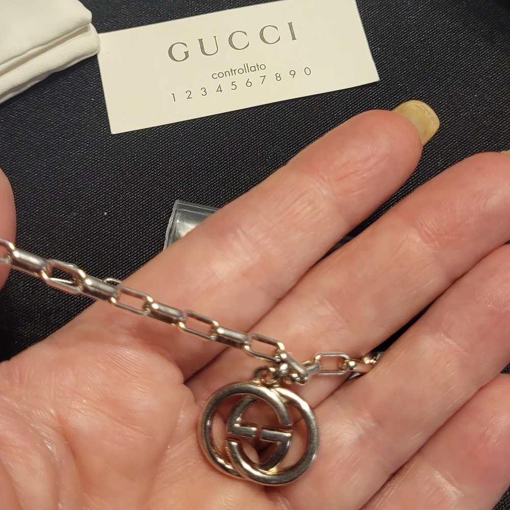 BRAND NEW 925 Sterling Silver GUCCI DOUBLE G's BRACELET - Picture 2 of 4